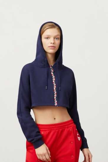 Fila Femme Alexa Zip Crop Sweat Capuche Peac/Cred/Wht Fila France SNO-287359